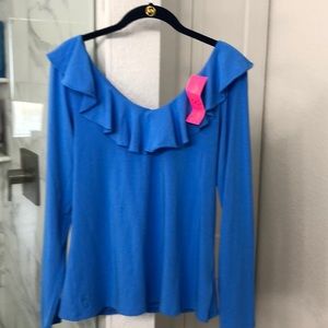 NWT Lilly Pulitzer coastal blue alessa shirt